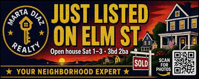 AI-drafted realtor ad rendered on the LED panel